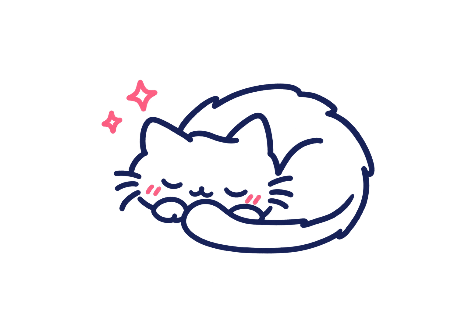 A sleeping cat curled into a little ball